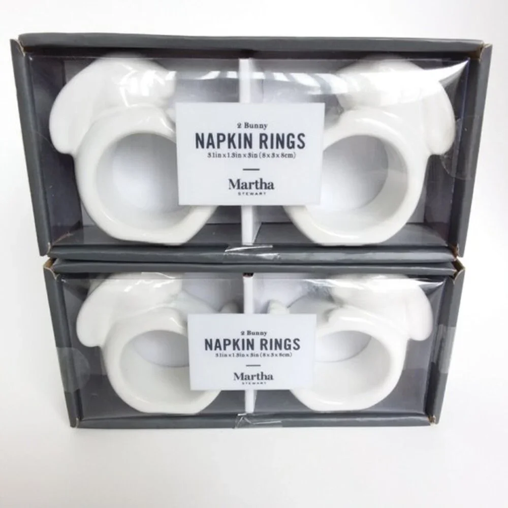 Martha Stewart Stoneware Bunny Napkin Rings